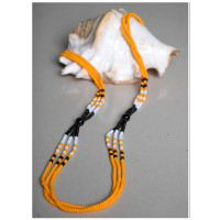 Naga motif necklace in yellow , white and black
